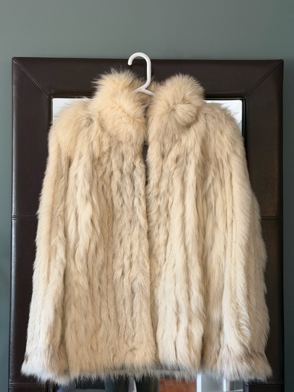 Saga Furs Cream Plush Fur Jacket